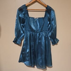 Elegant Blue Mini Dress